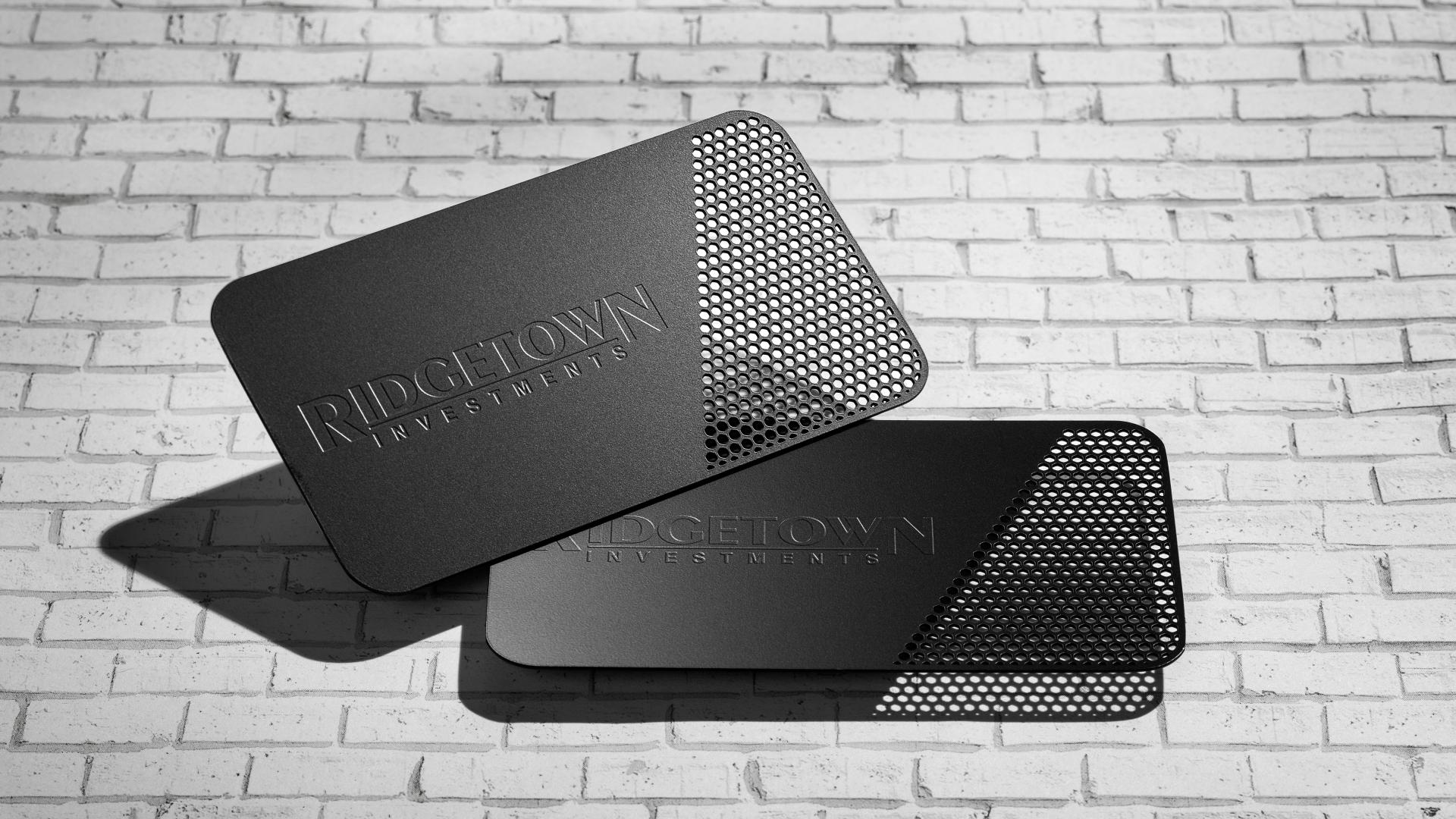 Metal Business Cards with Laser Cut Shapes and Engraving